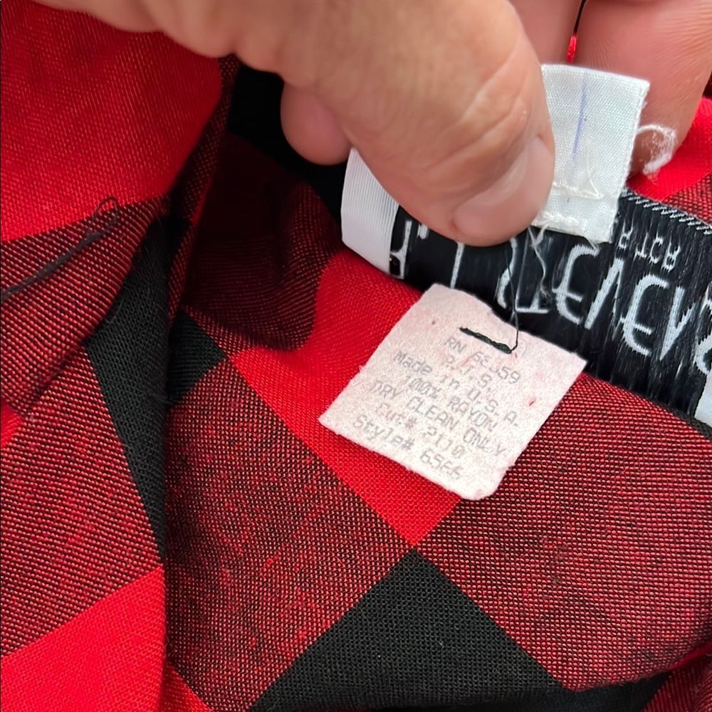 R.J. Steven by carol escritor vintage Plaid Red and Black Women's Dress - Picture 16 of 16